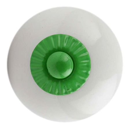 White Green Fitting Ceramic Knob